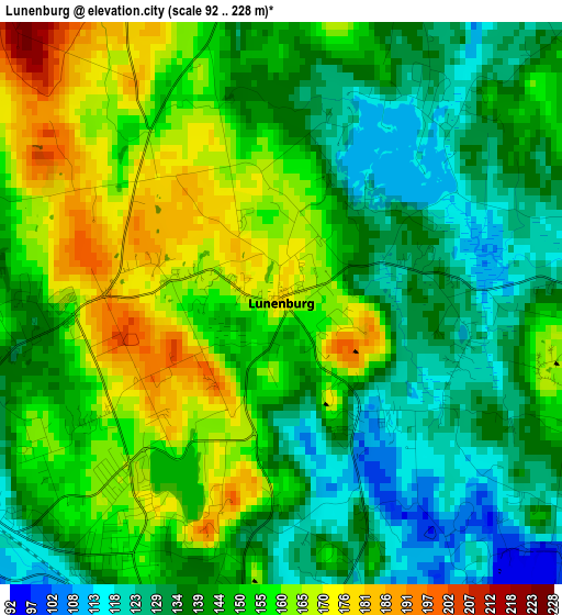 Lunenburg elevation map