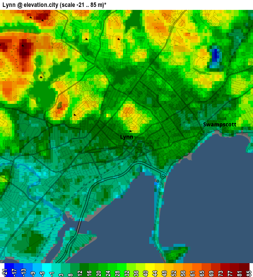 Lynn elevation map