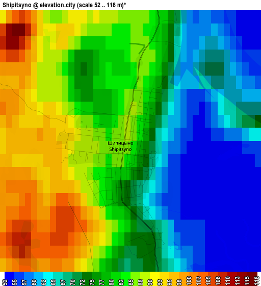 Shipitsyno elevation map