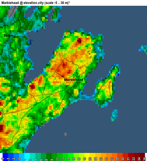 Marblehead elevation map