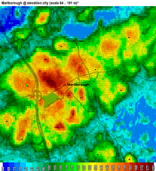 Marlborough elevation map