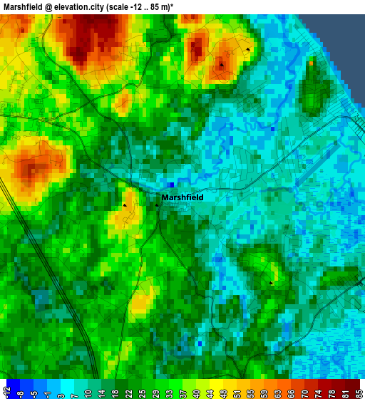 Marshfield elevation map