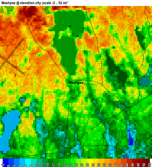 Mashpee elevation map