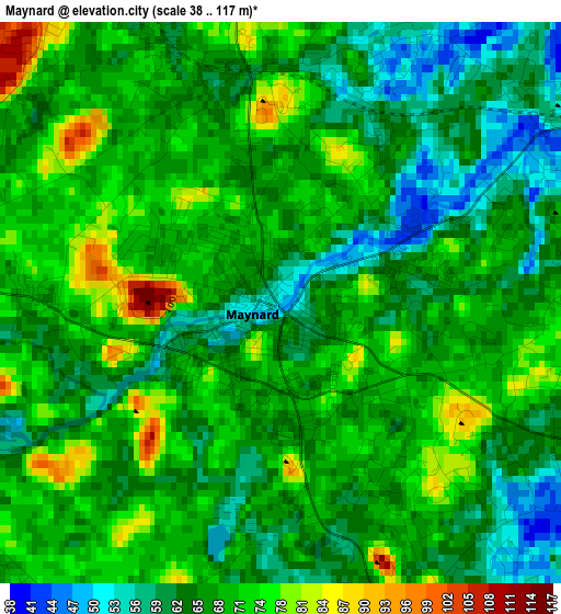 Maynard elevation map