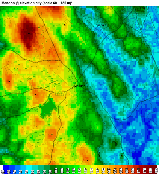 Mendon elevation map