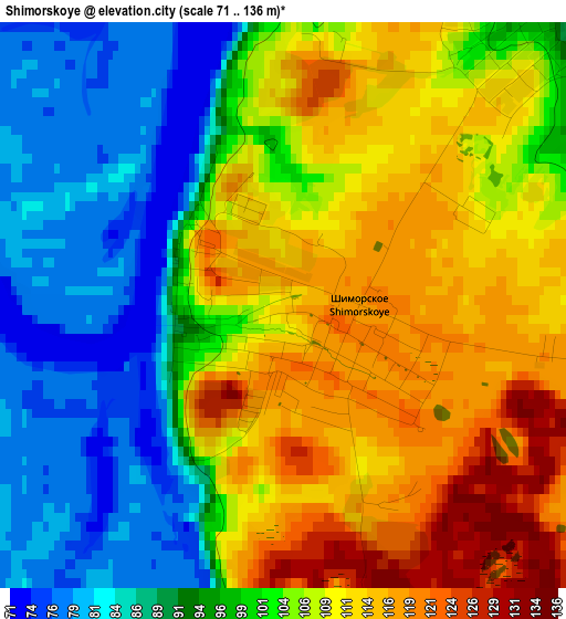 Shimorskoye elevation map