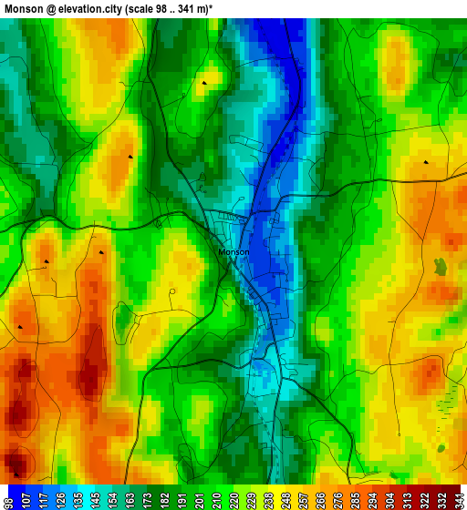 Monson elevation map