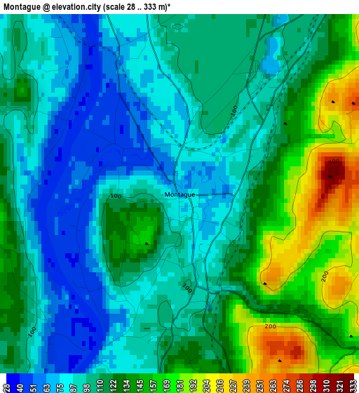 Montague elevation map