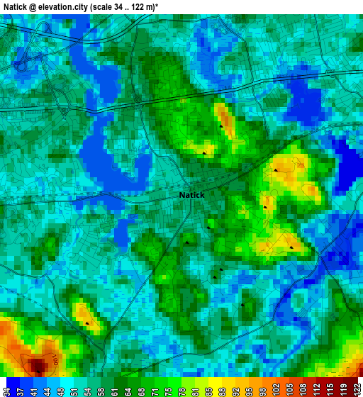 Natick elevation map