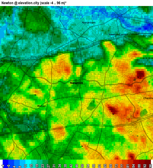 Newton elevation map