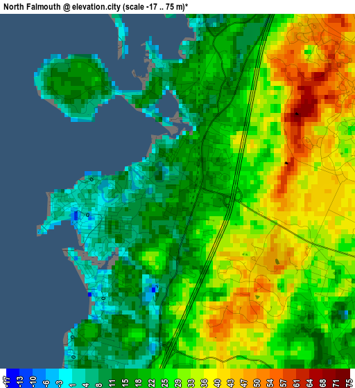 North Falmouth elevation map