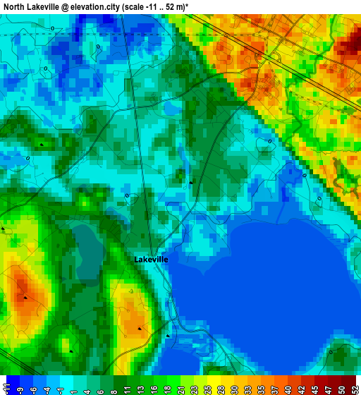 North Lakeville elevation map