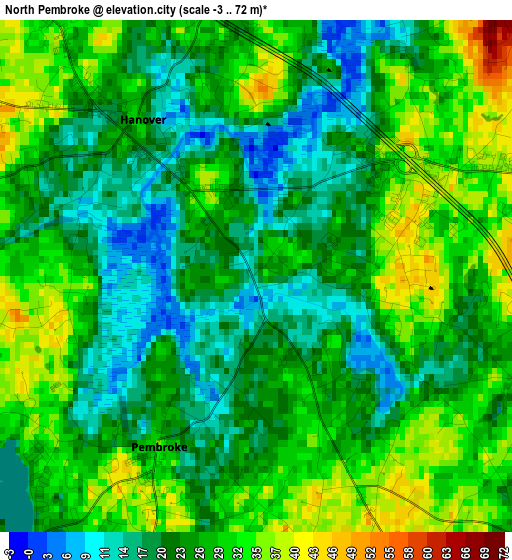 North Pembroke elevation map