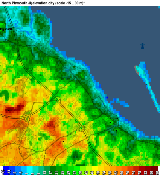 North Plymouth elevation map