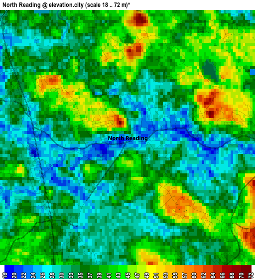 North Reading elevation map