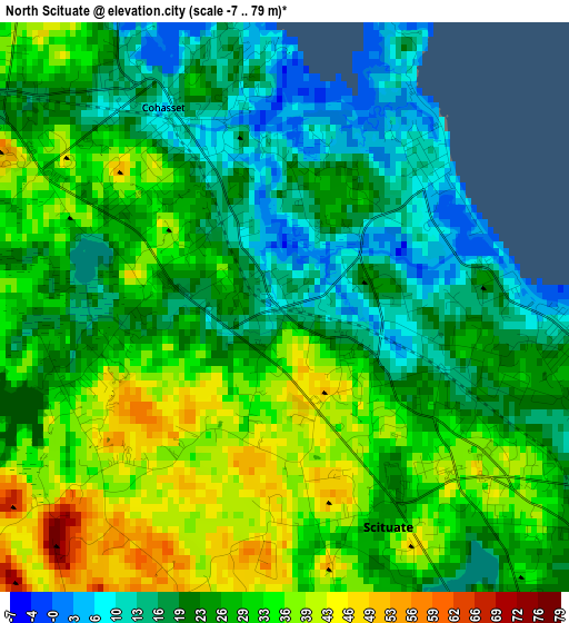 North Scituate elevation map