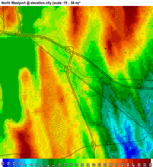 North Westport elevation map