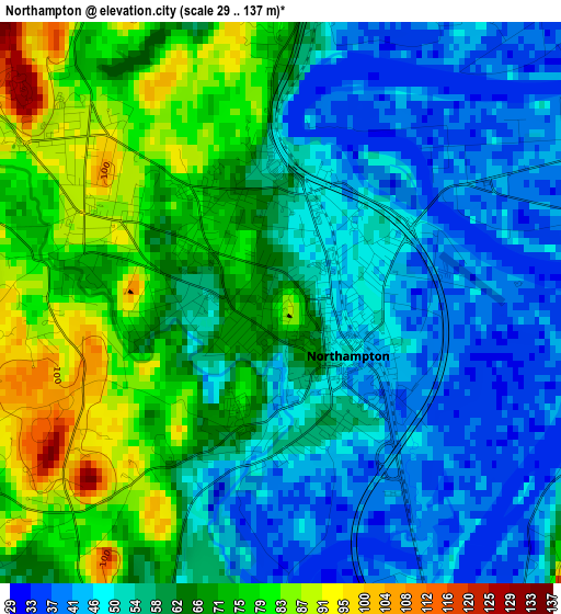 Northampton elevation map