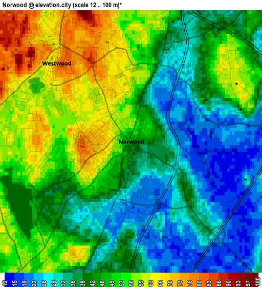 Norwood elevation map