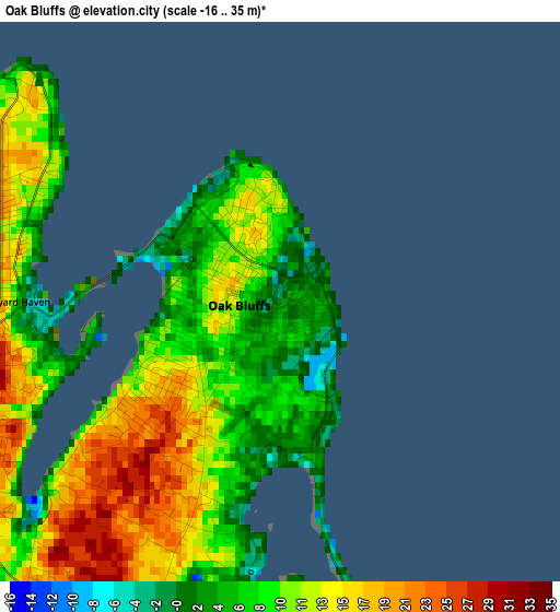 Oak Bluffs elevation map