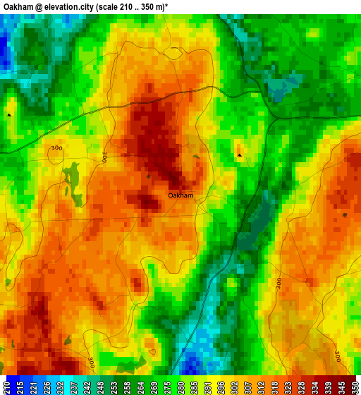 Oakham elevation map