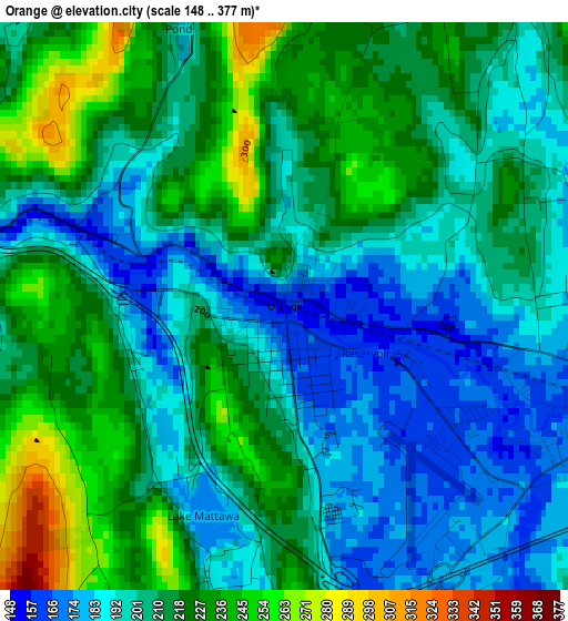 Orange elevation map