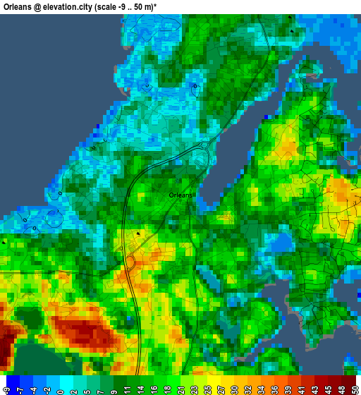 Orleans elevation map