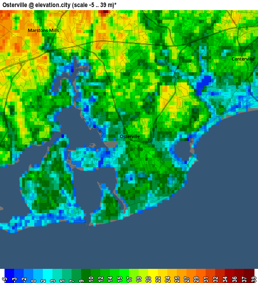 Osterville elevation map