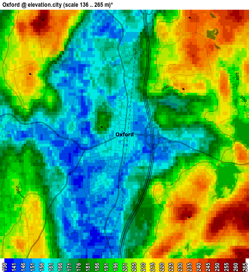 Oxford elevation map