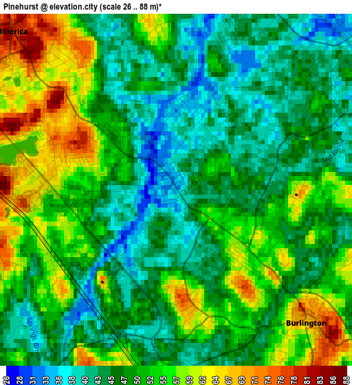 Pinehurst elevation map