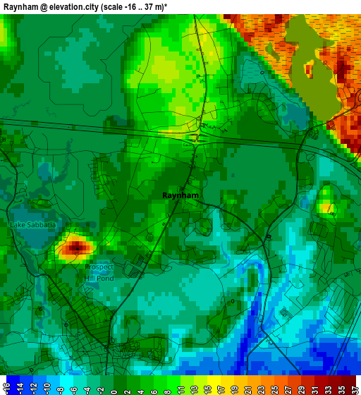 Raynham elevation map