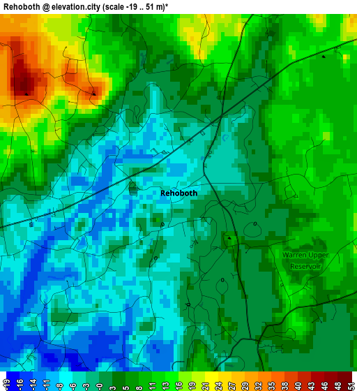 Rehoboth elevation map