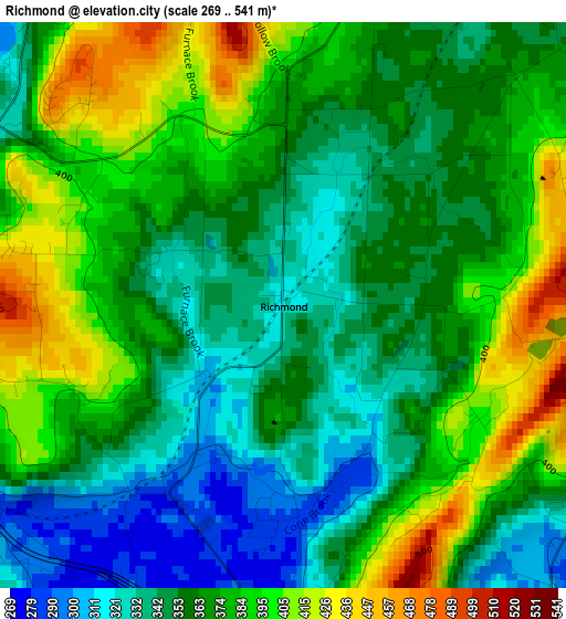 Richmond elevation map