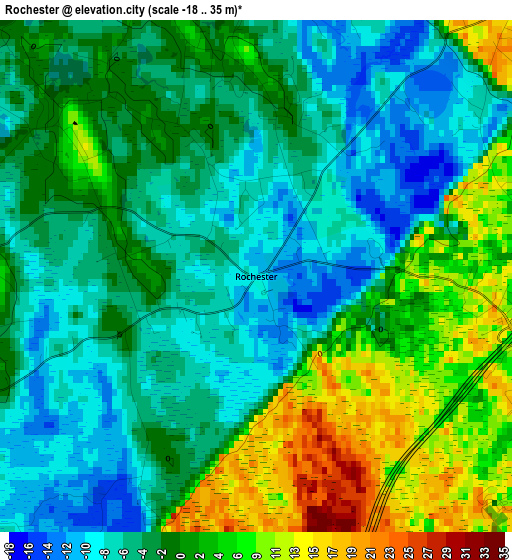 Rochester elevation map