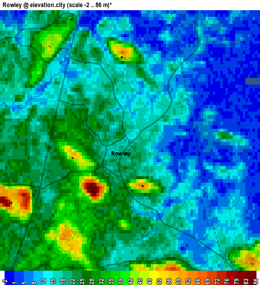 Rowley elevation map