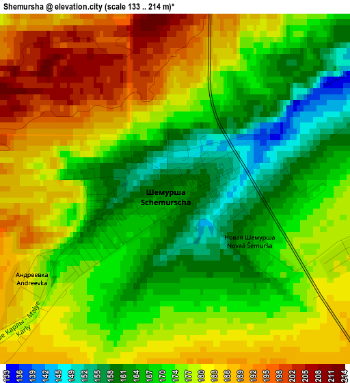 Shemursha elevation map