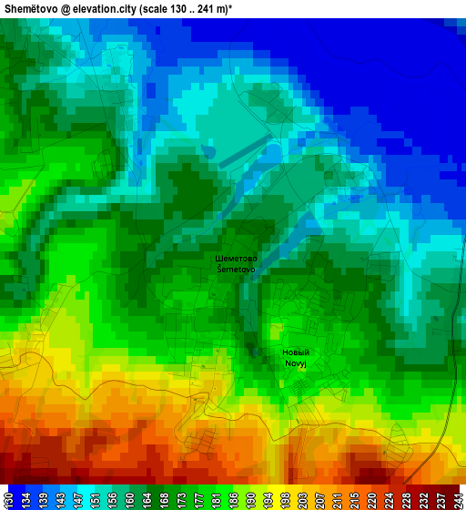 Shemëtovo elevation map