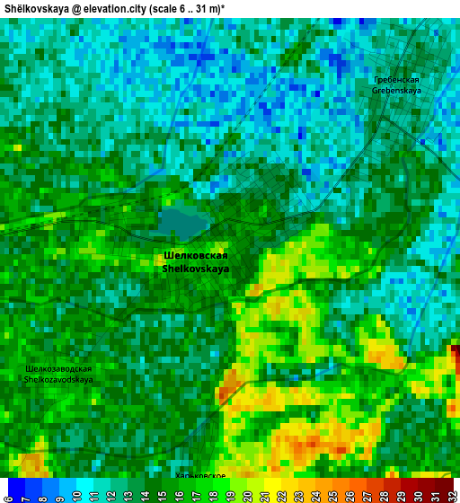 Shëlkovskaya elevation map