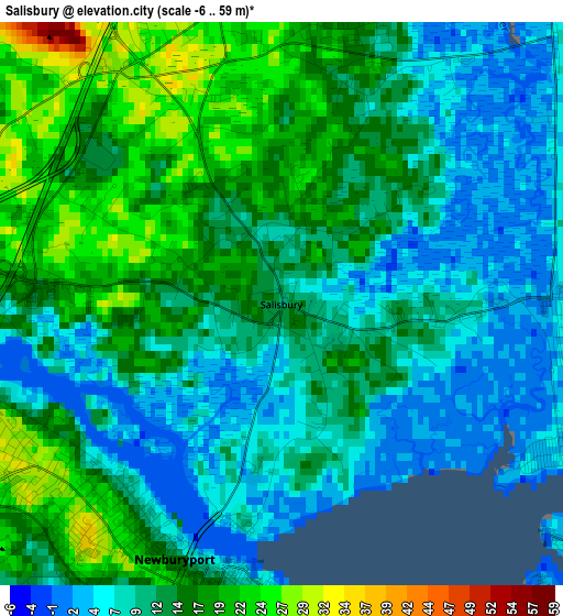 Salisbury elevation map