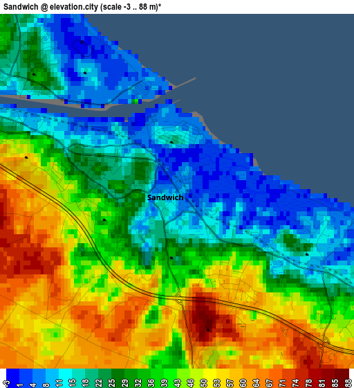 Sandwich elevation map