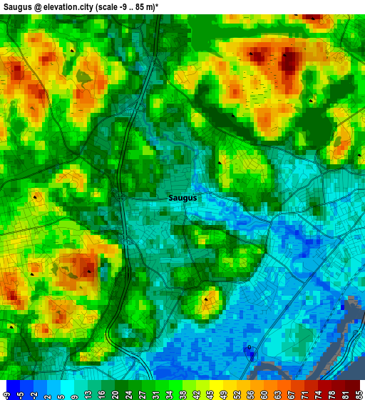 Saugus elevation map