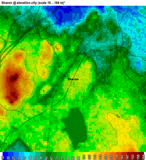 Sharon elevation map