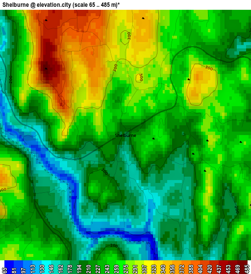 Shelburne elevation map