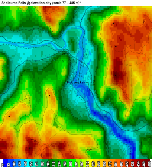 Shelburne Falls elevation map