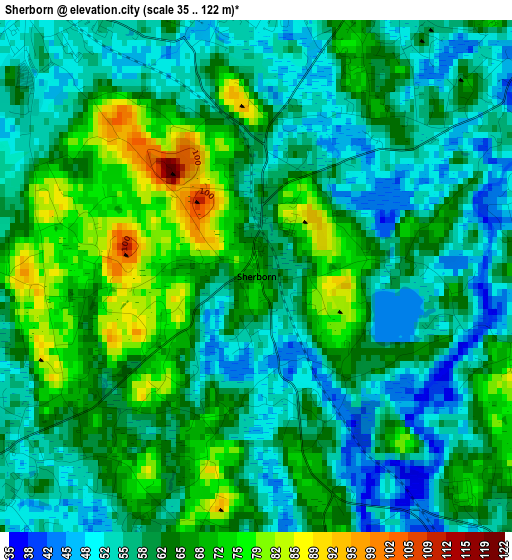 Sherborn elevation map