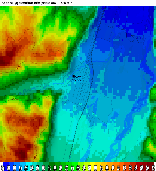 Shedok elevation map