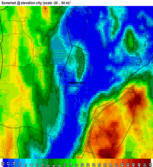 Somerset elevation map