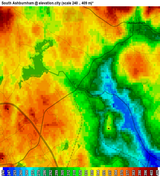 South Ashburnham elevation map