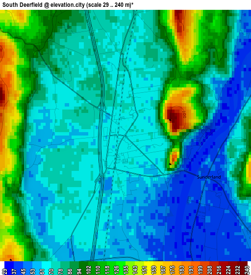 South Deerfield elevation map