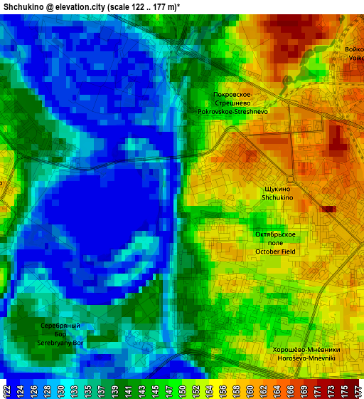 Shchukino elevation map